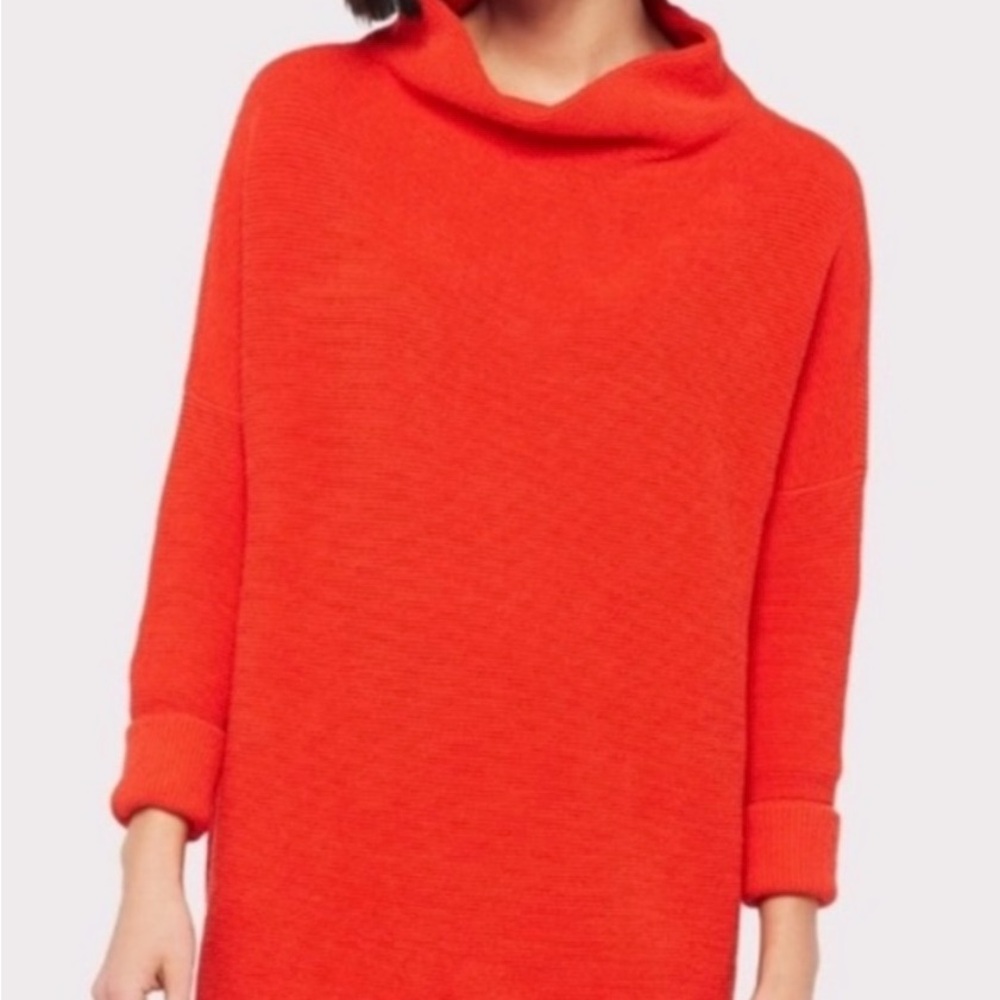 Free People Ottoman Slouchy Tunic Sweater, Red, Size XS